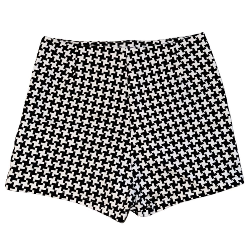 Black Checkered Shorts